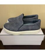 Dr Scholls Madison Womens Blue Denim Look Slip On Platform Sneakers Shoes - $23.92