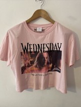 Zara WEDNESDAY Girl’s Cropped Pink T- Shirt Size 13-14 - £13.04 GBP