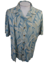 Pusser&#39;s Men Hawaiian camp shirt L pit to pit 27 aloha luau tropical floral silk - £11.08 GBP