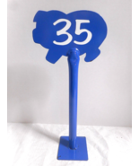 Restaurant Metal Navy Blue Table Marker Number #35 Pig Shape Top Enamel ... - £22.77 GBP