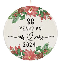 36 Years As Mr &amp; Mrs 2024 Ornament 36th Weeding Anniversary Christmas Gift Decor - £12.19 GBP