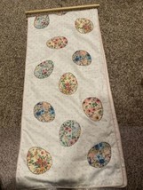 Shabby Chic Beaded  Easter Eggs Floral Silhouettes Table Runner 16x72 New - £28.74 GBP