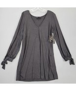Lulus Women Dress Size M Black Mini Stretch Preppy Cutout Long Tie Sleeve V-Neck - $17.10