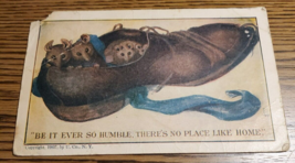 1907 Old Shoe with Mouse Family living in it Postcard - $11.98