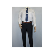Men Suit BERLUSCONI Turkey 100% Italian Wool Super 180's #Ber29 Navy Blue Stripe image 6