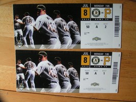 MLB Pittsburgh Pirates Vs Oakland A&#39;s 7/8/2013 Ticket Stubs Lot Of 2 - £5.51 GBP