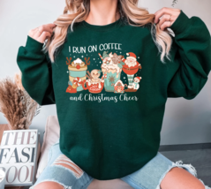 I Run on Coffee and Christmas Cheer Crewneck Sweatshirt, Xmas Gift - £21.93 GBP