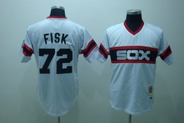 White Sox #72 Carlton Fisk Jersey Old Style Uniform White - £35.41 GBP