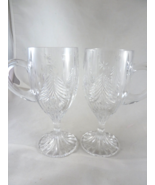 Mikasa Christmas Tree Water Goblet 7&quot; tall cut crystal with handle - $47.47 CAD