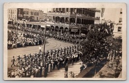 WW1 US Army Parade San Antonio Texas RPPC c1916 Patriotic Photo Postcard T22 - $39.95