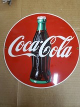 Cola Cola Porcelain Enamel Button Sign Bottle Ande Rooney D - $101.57