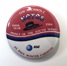 St Paul Winter Carnival Pinback Button 1986 Notos Prince Of The South Wi... - £9.43 GBP