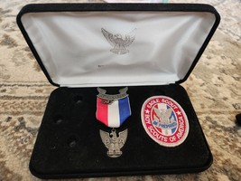 Eagle Scout Medal Patch Gold Case Stange Type 5 Black Velvet Box - $83.41