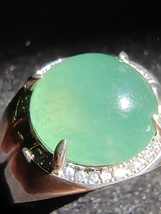 Icy Ice Light Green 100% Natural Burma Jadeite Jade Ring # Type A Jadeite # - £879.12 GBP