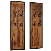 vidaXL Sheesham Wood 2-Piece Coat Rack Set with Hooks and Shelf - $2,236.80 MXN