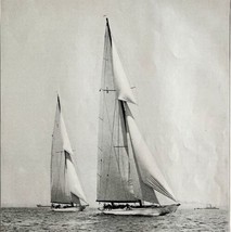 Vanitie Leading Resolute Sail Boats 1930 America&#39;s Cup Race Of 1920 Prin... - £23.59 GBP