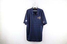 Nike On Field Mens XL Striped Los Angeles Rams Football Collared Polo Shirt Blue - £31.61 GBP