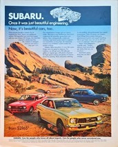 SUBARU Beautiful Engineering GL Coupe - Mountains-Red-Blue-1972 Vintage ... - €10,30 EUR