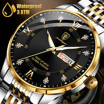 Waterproof Men Luminous Stainless Steel Watch Classic Quartz Business Wr... - £23.58 GBP