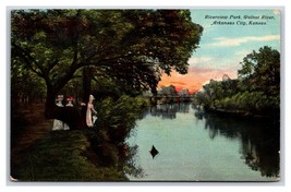 Riverview Park Walnut River Arkansas City Kansas KS UNP DB Postcard Y5 - £4.87 GBP