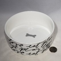 Large Dog Bowl Pet Food Water Dish Eat Play Love Ceramic by Fringe Studi... - £10.35 GBP