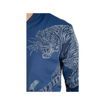 Mens Platini Bamber Jacket with Lion Rhinestone Design Zip up BMJ8133 Blue image 5