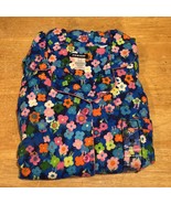 Vtg Joe Boxer Women&#39;s Floral Flannel 2 Pc Pajama Set Long Sleeve Button ... - $81.22 CAD