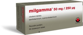 Milgamma 50 mg/250 mcg tablets x50 Vitamins B1, B6, B12 necessary for metabolism - £31.52 GBP