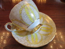 Tuscan England fine china  tea cup/ saucer, yellow and gold ORIGINAL [61] - £43.52 GBP