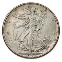 1945 Argent Marche Liberty Demi Dollar 50C (Choix Bu État - $1,043.82 MXN