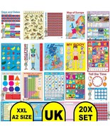 20x Educational A2 Posters for Kids – Colourful Learning Wall Charts Set - $44.21 CAD