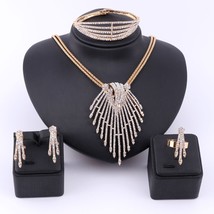 Fine African Beads Jewelry Sets Necklace Bangle Earrings Rings Crystal Party Wed - £19.04 GBP