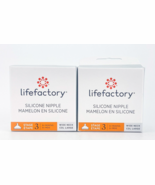 Life Factory Silicone Nipple Stage 3 Wide Neck 6 Months Lot Of 2 - $282.12 MXN