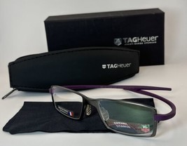 Authentic Tag Heuer TH 3702 Full Rim Purple Reflex Frame France Eyeglasses - £280.27 GBP