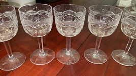 Set 10 Kusak Cut Glass Works Chantilly Lace Crystal Wine Cordial Glasses HandCut image 5