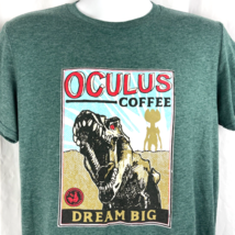 Oculus Coffee T-Rex Dream Big Red Rooster T-Shirt Medium Mens Fifth Anniversary - $28.89