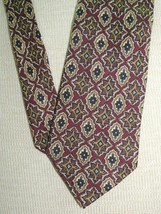 Monsieur Givenchy Neck Tie/Necktie Silk maroon gold black 57&quot;x3.75&quot;+ - $11.01 CAD