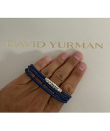 David Yurman .925 Sterling Silver Triple Wrap Blue Leather Bracelet Small - $3,329.12 MXN