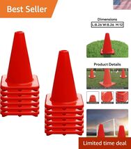 12in / 9in / 6in / 2in Set of 12 Heavy Duty Agility Training Cones for S... - $239.51