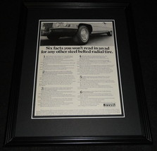 1972 Pirelli Steel Belted Radial Tires 11x14 Framed ORIGINAL Advertisement - £30.96 GBP