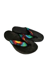 KEEN Womens Kona Flip Flop Sandals Tie Dye Retro Rainbow Molded Footbed Sz 7 - £25.25 GBP