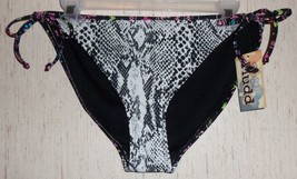 New! Womens Mudd Snakeskin &amp; Floral Print Bikini Bottom Size Xl - £14.95 GBP