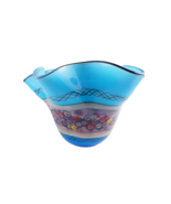 VIZ GLASS INC. GENUINE HAND BLOWN LARGE BOWL ART GLASS VASE 15 inches wide - $311.77 CAD