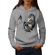 Wellcoda Zombie Skull Womens Hoodie, Monster Casual Hooded Sweatshirt - £29.42 GBP