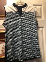 NWT Ladies CALLAWAY Navy Aqua & Pink Sleeveless Golf Shirt Top - size L image 2