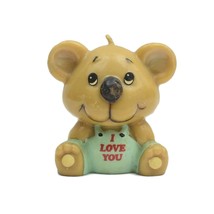 Vintage Russ Berrie Candle Teddy Bear in Overhauls I Love You - $14.99