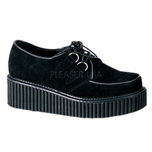 DEMONIA CRE101/B/SUE Womens Casual Goth Punk Black Suede Platform Creepers Shoes - £61.51 GBP