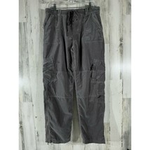 Sundance Cargo Pants Sz 10 (31x29.5) Gray Velveteen Velour Drawstring An... - $39.57