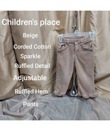 The Children&#39;s Place Beige Sparkle Corded Cotton Ruffled Detail Pants Si... - £4.71 GBP