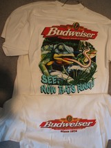 Budweiser Classic ad with Louie the Lizard on extra large (XL) new white... - £17.58 GBP